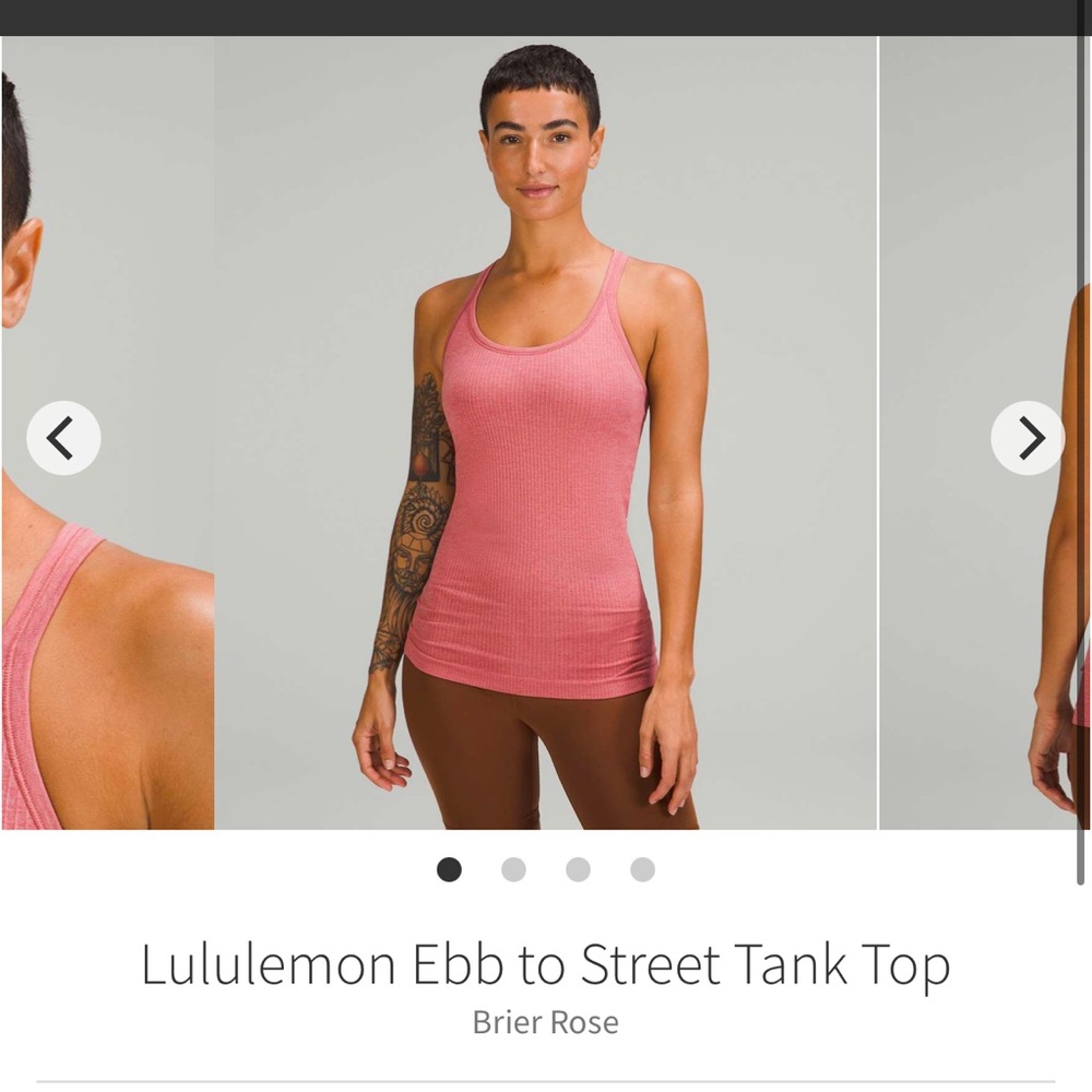 EUC lululemon athletica Ebb to Street Tank Top - brier rose